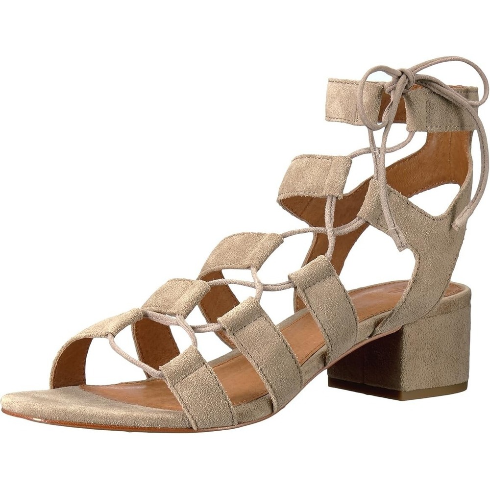 FRYE Chrissy Side Ghillie Suede Gladiator Heel Sandals Womens Shoes 7M Ash